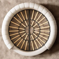 Ensemble de lit en tissu de style crème moderne et design, lit king size, lits rembourrés populaires pour la chambre à coucher et l'hôtel, meubles de lit ronds