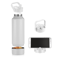 Bouteille d'eau sport portable grande capacité à double section isolée, avec poignée multifonctionnelle et conception 2-en-1 séparable