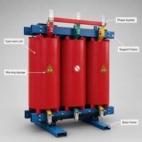 Transformateur triphasé sec haute tension 1250 kVA, résine époxy, entrée 35 kV 50/60 Hz, sortie 415 V 11 kV