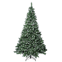 Arbre de Noël artificiel floqué personnalisé en gros avec cônes de pin, modèle pin articulé