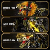 Ensemble de blocs de construction mécaniques Dilophosaurus style MOC personnalisé OEM, jouet pour enfants, modèle technique STEM avec lumières, étiquette privée, présentoir