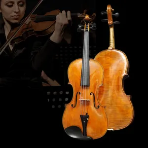 Violon modèle Guarneri 4/4 Del Gesu 1743, copie Cannone, dos en érable flammé, excellente projection, avec archet en bois d'Ipé et étui - Product Image 2