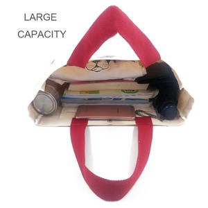 Bolso de compras reutilizable plegable, bolsillo con cremallera, bolso de playa de algodón Vintage, bolsos de mano de lona para mujer - Product Image 3