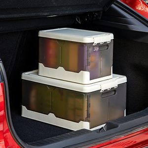 Đóng Mở Rõ Ràng Nhựa Lưu Trữ Thùng Có Nắp Đậy Di Động Có Thể Gập Lại Lưu Trữ Hộp Đồ Lặt Vặt Tổ Chức Cho Xe Thân Cây - Product Image 3