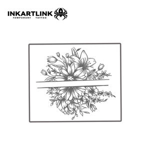 INKARTLINK Autocollant de tatouage semi-permanent floral <span class=keywords><strong>géométrique</strong></span>, motif bouquet de fleurs séparées, à base de plantes, tenue 15 jours, pour bras et épaule, vente en gros - Product Image 3