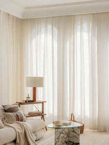 <span class=keywords><strong>Rideau</strong></span> en lin de style campagnard blanc beige en crochet, gaze translucide, tissu occultant pour salon et chambre à coucher - Product Image 3