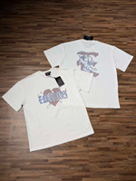 T-shirt à manches courtes tricoté décontracté pour couple, style urbain, imprimé lettres et strass, coupe oversize, qualité supérieure, collection été MIXED EMOTION