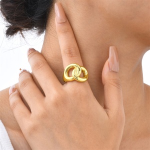 Copper Twist Knot <b>Rings</b> <b>Adjustable</b> Hollow <b>Rings</b> Statement Jewelry for Women - Product Image 3