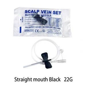 21g 22g 23g 使い捨て翼状ルアーロック頭皮静脈バタフライ針、フィルター流量調整器付き点滴室Y型、獣医用 - Product Image 4