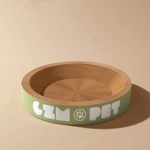Venta directa de fábrica, tablero redondo para rascar gatos, sin <span class=keywords><strong>caspa</strong></span>, cama para gatos, resistente a los arañazos, personalización de soporte - Product Image 3