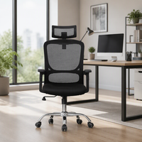 Chaise de bureau ergonomique moderne chromée réglable et inclinable avec support lombaire pivotant pour bureau à domicile et atelier – Vente directe usine