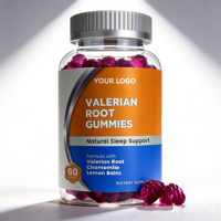 Gummies à la racine de valériane avec camomille et mélisse, complément alimentaire naturel pour le sommeil, 60 unités, marque privée OEM