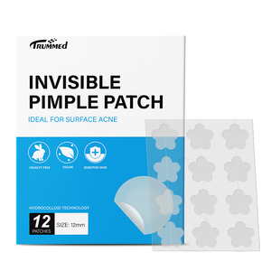 Rõ ràng hoa mụn các bản vá lỗi 12 cái Tấm vô hình mụn dán trong suốt Hydrocolloid điều trị cho sử dụng hàng ngày - Product Image 1