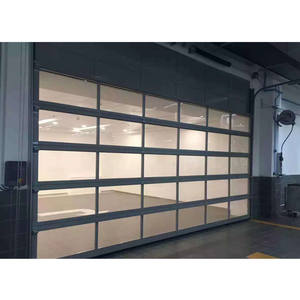 CBMMart America Porte de <span class=keywords><strong>garage</strong></span> électrique automatique à enroulement avec cadre de porte résidentielle en alliage d'aluminium fini en verre trempé - Product Image 5