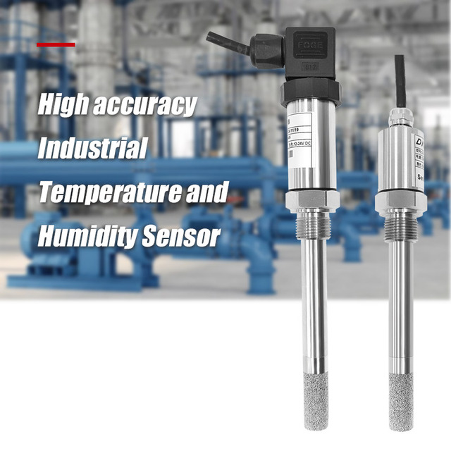 High Accuracy Industrial Temperature and Humidity Sensor RS485 Modbus 4-20mA Duct Mount Thermo Hygrometer for HVAC System