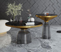 Table d'appoint d'angle en verre trempé Transparent nordique de luxe Design rond moderne salle à manger café thé meubles de salon créatifs