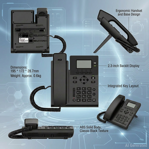 Telepon VoIP Enterprise KS30 Layar LCD 2,3 Inci dengan Lampu Latar, 2 Akun SIP, Audio HD, Linux, POE, untuk Kantor Pemerintahan - Product Image 4