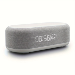 Desk &amp; Table LED Digital <strong>Alarm</strong> <strong>Clock</strong> <strong>with</strong> 15W Wireless Charger BT Speaker Ambient <strong>Nightlight</strong> Temperature - Product Image 1