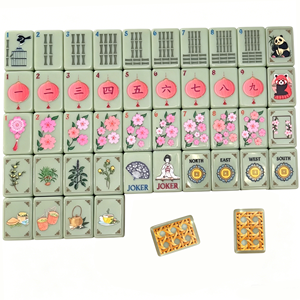 Jeu de Mahjong Américain 160 Pièces en Acrylique Gravé Magpie Panda, Pliable pour l'Intérieur, Kit Cadeau de Noël - Product Image 1