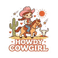 Cowgirl Vibes Western DTF-Transfers Druckfertig Großhandel Kundenspezifische Wärmeübertragungsdrucke Schneller Versand für T-Shirts und Kleider