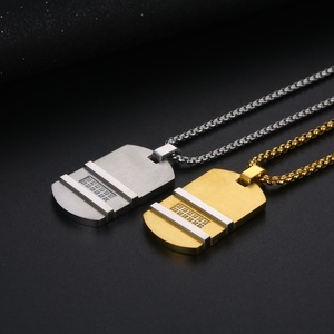 Tarnish Free Fashion <b>Men</b> Gold <b>Silver</b> 2 Tone Jewelry Stainless Steel Diamond <b>Necklace</b> - Product Image 3