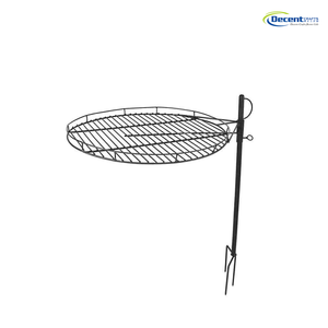 Parrilla Redonda Resistente para Fogatas con Altura Ajustable y <span class=keywords><strong>Estaca</strong></span> para el Suelo, para Acampar al Aire Libre, Cocinar y Asar a la Parrilla - Product Image 1