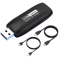 Tarjeta Capturadora de Video HDTV USB 2.0 1080P HD MP4 con Cables para Transmisión en Vivo de Juegos, Grabación de Cámara de PC y Teléfono