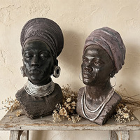 Statue de buste de femme africaine tribale en résine, décoration pour entrée de maison, stock disponible, taille et couleur personnalisables