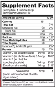 Suplemento de gomitas de vitamina para el cabello de adultos y adolescentes, gominolas de astaxantina para apoyar la salud de la piel y los ojos - Product Image 2