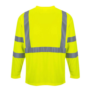 Chemises de travail à haute visibilité personnalisées avec bandes réfléchissantes, chemise de travail de sécurité fluorescente pour les travaux routiers - Product Image 3