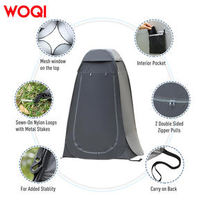 Tente de douche pliable d'urgence Woqi 120x120x190cm, installation rapide, simple couche, gris foncé, pour camping, plage, extérieur - Product Image 1
