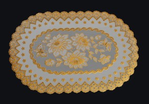 Tapis de table en PVC écologique 30*45cm avec couleur or argent - Product Image 3