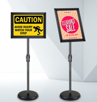 Support de sol en aluminium A3 A4 pour affiches, cadre d'affichage réglable avec porte-papier