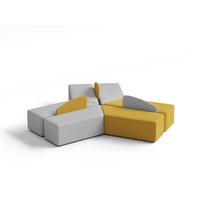 Canapé modulaire incurvé pour réception, banquette commerciale pour salle d'attente, canapé modulaire pour hall public et espace de détente de bureau