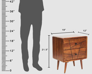 Mesita de Noche Moderna de Madera Hecha a Mano con Amplio Diseño de Dos Cajones, Mueble Duradero para Dormitorio, Decoración Elegante para el Hogar - Product Image 4