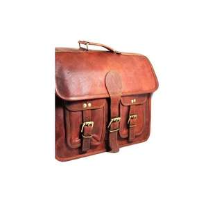 Bolso Mensajero de Cuero Premium Más Vendido para Hombre, Bolso de Oficina para Hombre con Compartimento Acolchado para Portátil, Correa Ajustable y Bolsillos Adicionales - Product Image 3