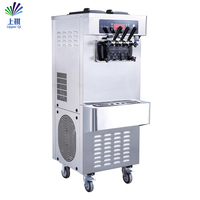 Crème glacée commerciale faisant la machine 20-28L/h 3 saveurs machine à crème glacée molle automatique pour le prix d'affaires de cône de crème glacée