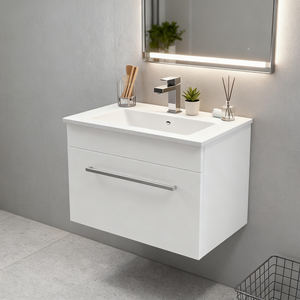 Mueble de Baño Flotante Moderno de MDF de 590 mm con <span class=keywords><strong>Lavabo</strong></span> de Cerámica de 24 Pulgadas - Product Image 1