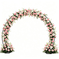 Arche de mariage de jardin en métal à double poteau avec base, pour ballons, anneaux et fleurs, style pergola, pour toile de fond