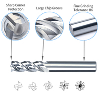 Fraise en carbure cnc, en aluminium, 1MM-8MM, fraise 3F pour casio, moulin à fin en aluminium