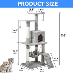 Big Cat Scratch Tree Castle House Gray Premium Jumbo Post Arbre à chat pour Big Cat Tower - Product Image 6