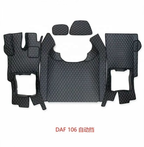 Pour Mercedes BENZ 2012 2020 Sitrak C5H C7H C9H Scania <span class=keywords><strong>Volvo</strong></span> FH 12 Daf XF Tapis de sol de voiture en cuir de qualité supérieure pour camion, ensemble complet - Product Image 1