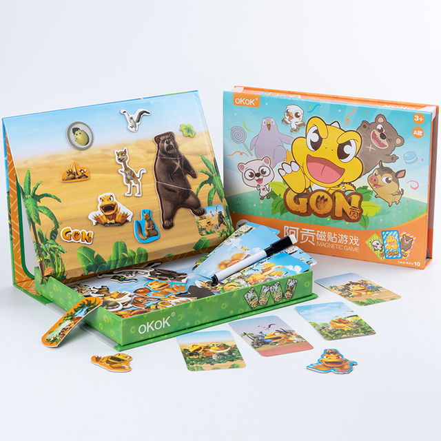 Bestseller New Magnetic Puzzles for Kids 6 Piece Animals Wooden Puzzles Book for Toddlers Travel Games Creative Drawing Board