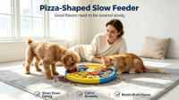 Gamelle interactive unique pour animaux de compagnie, style pizza, à rinçage facile, empêche la suralimentation pour les animaux domestiques