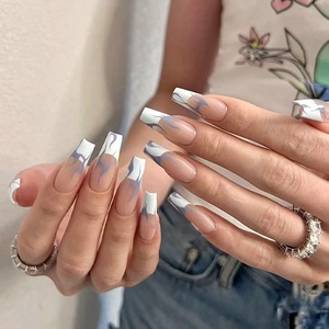 Diseño cuadrado <span class=keywords><strong>de</strong></span> <span class=keywords><strong>uñas</strong></span> <span class=keywords><strong>postizas</strong></span> Rosa Ballet largo al por mayor con estampado <span class=keywords><strong>de</strong></span> labios rojos cálidos para el Día <span class=keywords><strong>de</strong></span> San Valentín usable en los dedos - Product Image 4