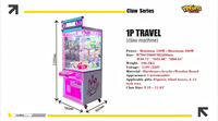 Machine à griffes commerciale avec accepteur de billets pour le jeu et l'exploitation commerciale, attrapeur de jouets en peluche UL, machine à griffes d'arcade pour poupées