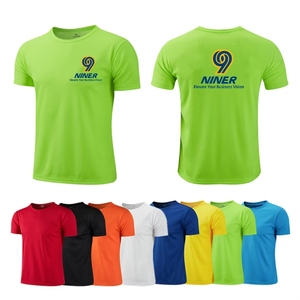 Customized Quick-Drying Short-Sleeved Round-Neck Sports T-Shirt with Advertising Logo for Work Clothes and Cultural Use