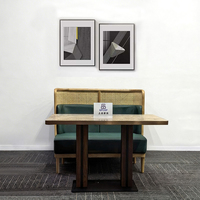 Ensembles de restaurant au design moderne OEM ODM, table à manger en pierre frittée, banquette en bois et cuir pour café