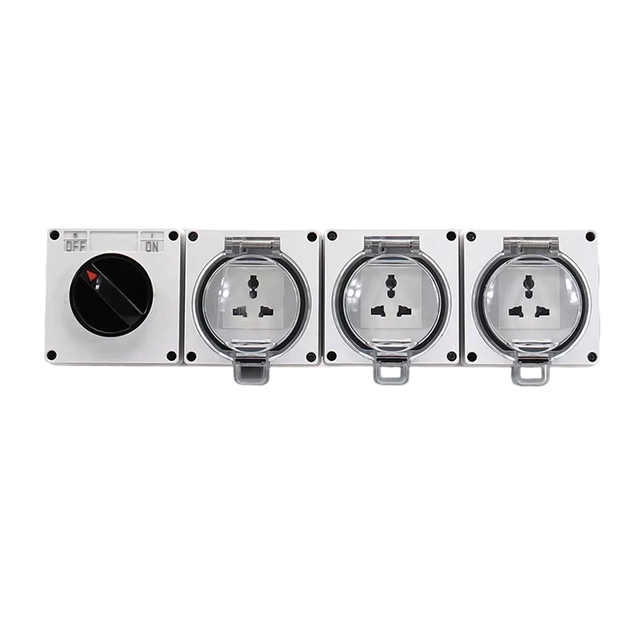 Weatherproof Industrial Copper Brass Wall Socket Switch with 1 Gang Universal Outlet