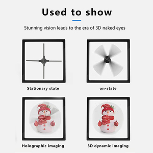 65cm 3D Hologram Fan quảng cáo 3D LED Holographic hiển thị với 70cm vuông an toàn Acrylic Bìa/trường hợp trong nhà OEM - Product Image 4